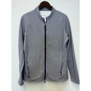 Peter Millar Womens Navy White Striped Full Zip Performance Jacket UPF 50 S